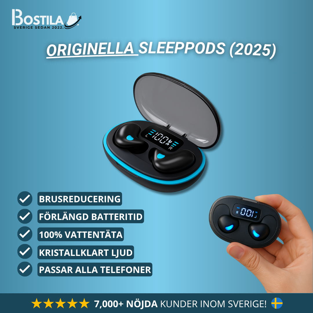 Bostila™ - Originella Vattentäta SleepPods med Brusreducering