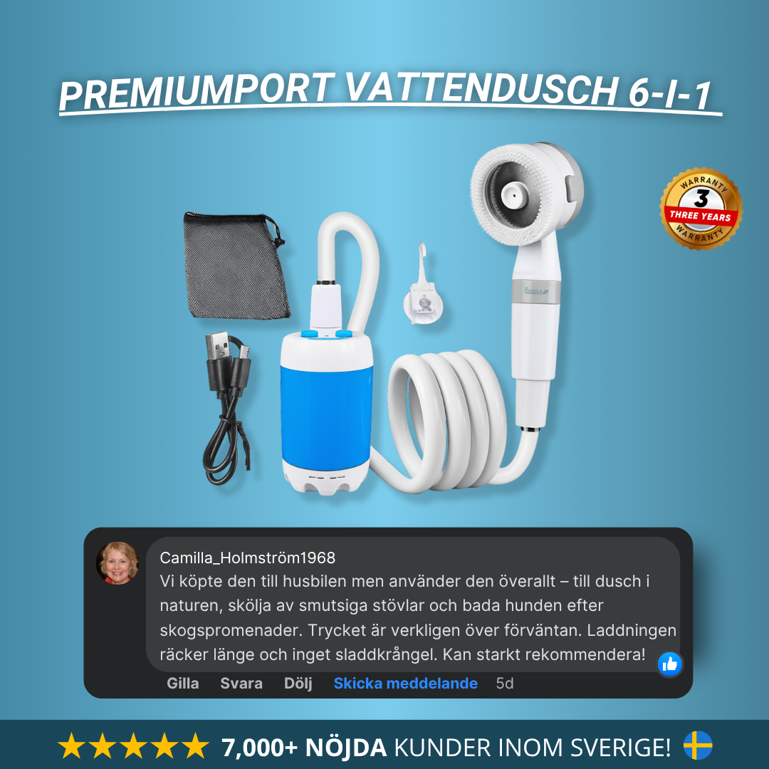 Bostila™ - PremiumPort Vattendusch 6-i-1 för Trädgård & Camping
